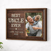 Personalized Best Uncle Ever Canvas Custom Photo Father’s Day Gift for Uncles from Nieces and Nephews - Brown Frame
