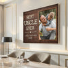 Personalized Best Uncle Ever Canvas Custom Photo Father’s Day Gift for Uncles from Nieces and Nephews