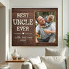 Personalized Best Uncle Ever Canvas Custom Photo Father’s Day Gift for Uncles from Nieces and Nephews