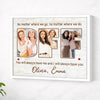 Personalized BFF Canvas Custom Photo Best Friend Wall Art Cute Gift for Besties on Birthday - White Frame / 14x11