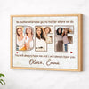 Personalized BFF Canvas Custom Photo Best Friend Wall Art Cute Gift for Besties on Birthday - Natural Frame / 14x11