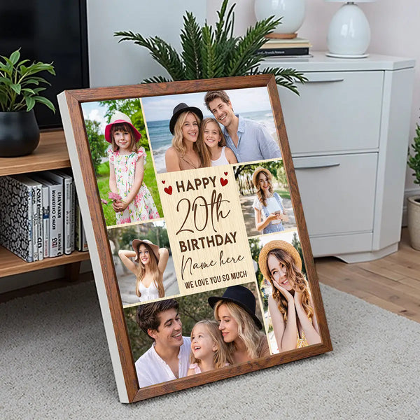 Personalized Birthday Canvas Prints - 20th Gift - Happy Custom Photo - 11x14