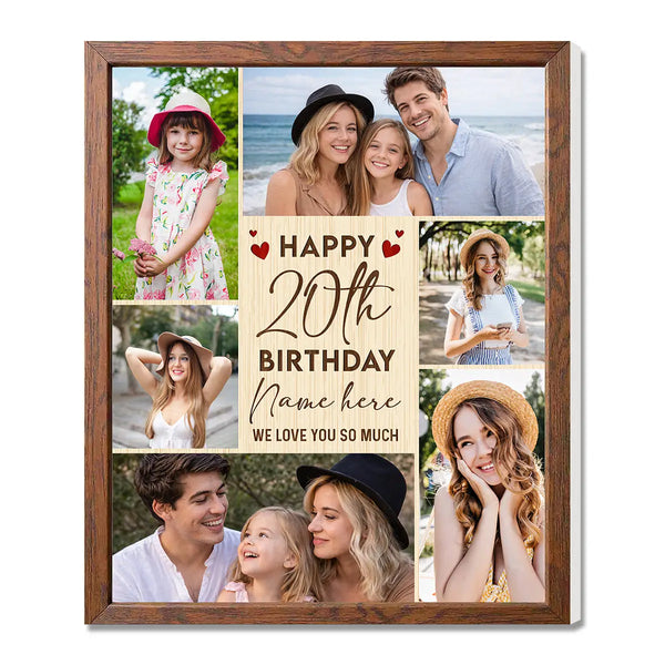 Personalized Birthday Canvas Prints - 20th Gift - Happy Custom Photo - 11x14