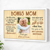 Personalized Bonus Mom Canvas Wall Art With Loving Message Custom Photo Gift For From Daughter Mother’s Day - White