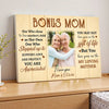 Personalized Bonus Mom Canvas Wall Art With Loving Message Custom Photo Gift For From Daughter Mother’s Day