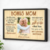 Personalized Bonus Mom Canvas Wall Art With Loving Message Custom Photo Gift For From Daughter Mother’s Day - Black