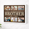 Personalized Brother Canvas Custom Photo Gift for Big from Younger Birthday or Christmas - White Frame / 14x11