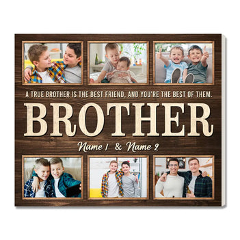 Personalized Brother Canvas Custom Photo Gift for Big from Younger Birthday or Christmas