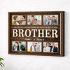 Personalized Brother Canvas Custom Photo Gift for Big from Younger Birthday or Christmas - Brown Frame / 14x11