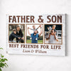 Personalized Canvas Print Wall Art - Father And Son Best Friends For Life - No Frame / 12x9