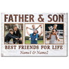 Personalized Canvas Print Wall Art - Father And Son Best Friends For Life