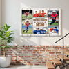 Personalized Canvas Print Wall Art - My Favorite Football Player Calls Me Mom