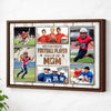 Personalized Canvas Print Wall Art - My Favorite Football Player Calls Me Mom - Brown Frame / 12x9