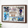 Personalized Canvas Print Wall Art - My Favorite Hockey Player Calls Me Dad - Brown Frame / 12x9