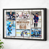 Personalized Canvas Print Wall Art - My Favorite Hockey Player Calls Me Dad - Black Frame / 12x9