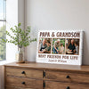 Personalized Canvas Print Wall Art - Papa And Grandson Best Friends For Life