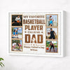 Personalized Canvas Prints - Custom Photo - My Favorite Basketball Player Calls Me Dad - White Frame / 14x11