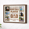 Personalized Canvas Prints - Custom Photo - My Favorite Basketball Player Calls Me Dad - Brown Frame / 14x11
