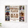Personalized Canvas Prints - Custom Photo - My Favorite Football Player Calls Me Dad - No Frame / 14x11