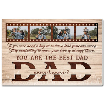 Personalized Canvas Wall Art - Best Dad Ever - Custom Gift from Kids for Father’s Day - 12x9