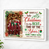 Personalized Christmas Canvas Prints - Wall Art Decor - Having A Holly Jolly - White Frame / 12x9