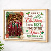 Personalized Christmas Canvas Prints - Wall Art Decor - Having A Holly Jolly - Natural Frame / 12x9