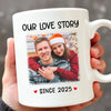 Personalized Our Love Story Coffee Mug Custom Photo Couple Valentine’s Day Gift