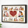 Personalized Couple Canvas - Custom Photo & Names Romantic Anniversary Gift - Black Frame / 12x9