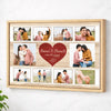 Personalized Couple Canvas - Custom Photo & Names Romantic Anniversary Gift - Natural Frame / 12x9