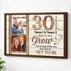 Personalized Couple Canvas Prints - 30th Anniversary Wedding Gift - Custom Photo 30 Years Grow Old Along