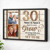 Personalized Couple Canvas Prints - 30th Anniversary Wedding Gift - Custom Photo 30 Years Grow Old Along