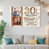 Personalized Couple Canvas Prints - 30th Anniversary Wedding Gift - Custom Photo 30 Years Grow Old Along