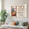 Personalized Couple Canvas Prints - 30th Anniversary Wedding Gift - Custom Photo 30 Years Grow Old Along