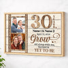 Personalized Couple Canvas Prints - 30th Anniversary Wedding Gift - Custom Photo 30 Years Grow Old Along