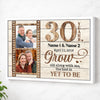 Personalized Couple Canvas Prints - 30th Anniversary Wedding Gift - Custom Photo 30 Years Grow Old Along
