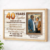 Personalized Couple Canvas Prints - 40th Anniversary Gift - Custom Photo 40 Years Together - Natural Frame / 12x9