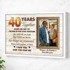 Personalized Couple Canvas Prints - 40th Anniversary Gift - Custom Photo 40 Years Together - White Frame / 12x9