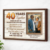 Personalized Couple Canvas Prints - 40th Anniversary Gift - Custom Photo 40 Years Together - Brown Frame / 12x9