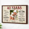 Personalized Couple Canvas Prints - 40th Wedding Anniversary Gift - Custom Photo 40 Years Together - Brown Frame / 12x9
