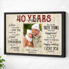 Personalized Couple Canvas Prints - 40th Wedding Anniversary Gift - Custom Photo 40 Years Together - Black Frame / 12x9