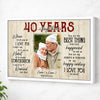 Personalized Couple Canvas Prints - 40th Wedding Anniversary Gift - Custom Photo 40 Years Together - White Frame / 12x9