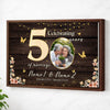 Personalized Couple Canvas Prints - 50th Anniversary Gift - Celebrating 50 Years Of Marriage - Brown Frame / 12x9