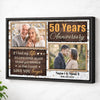 Personalized Couple Canvas Prints - 50th Anniversary Gift - Custom Photo 50 Years Together - Black Frame / 12x9