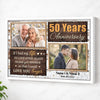 Personalized Couple Canvas Prints - 50th Anniversary Gift - Custom Photo 50 Years Together - White Frame / 12x9