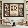 Personalized Couple Canvas Prints - 50th Anniversary Gift - Custom Photo Collage Celebrating 50 Years of Marriage