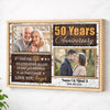Personalized Couple Canvas Prints - 50th Anniversary Gift - Custom Photo 50 Years Together - Natural Frame / 12x9