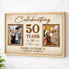 Personalized Couple Canvas Prints - 50th Anniversary Gift - Custom Photo Celebrating 50 Years of Marriage - Natural