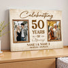 Personalized Couple Canvas Prints - 50th Anniversary Gift - Custom Photo Celebrating 50 Years of Marriage