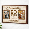 Personalized Couple Canvas Prints - 50th Anniversary Gift - Custom Photo Celebrating 50 Years of Marriage - Brown Frame