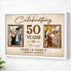 Personalized Couple Canvas Prints - 50th Anniversary Gift - Custom Photo Celebrating 50 Years of Marriage - White Frame